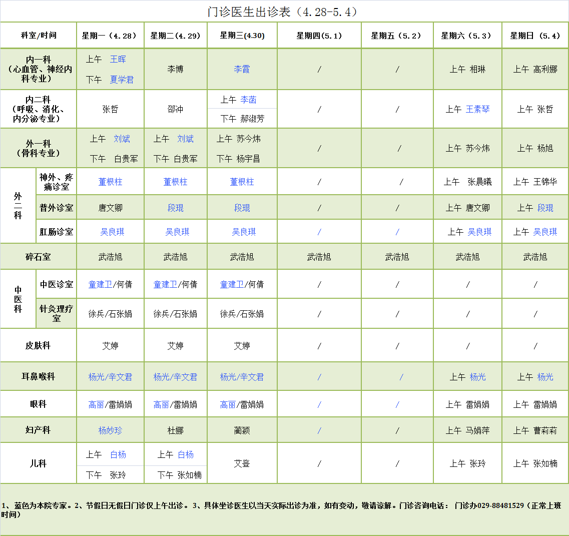 门诊医生出诊表4.28-5.4.png