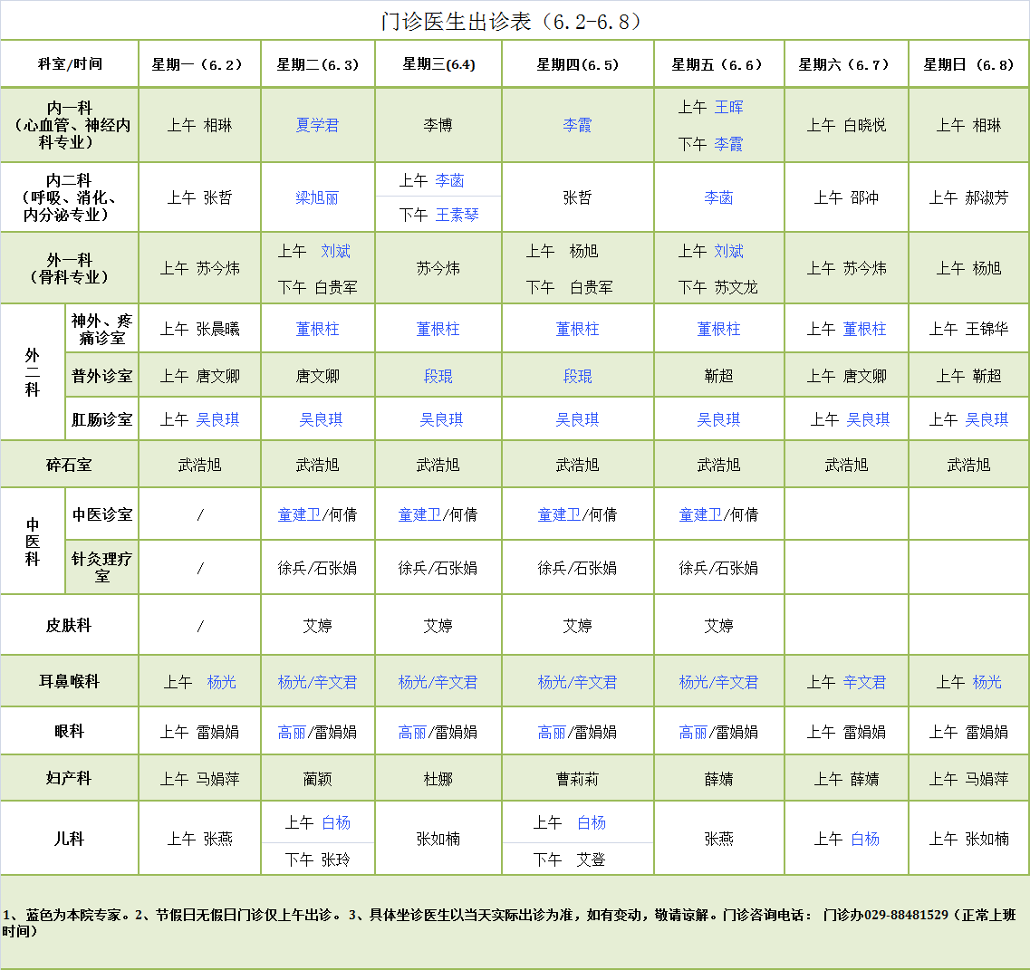 门诊医生出诊表6.2-6.8.png