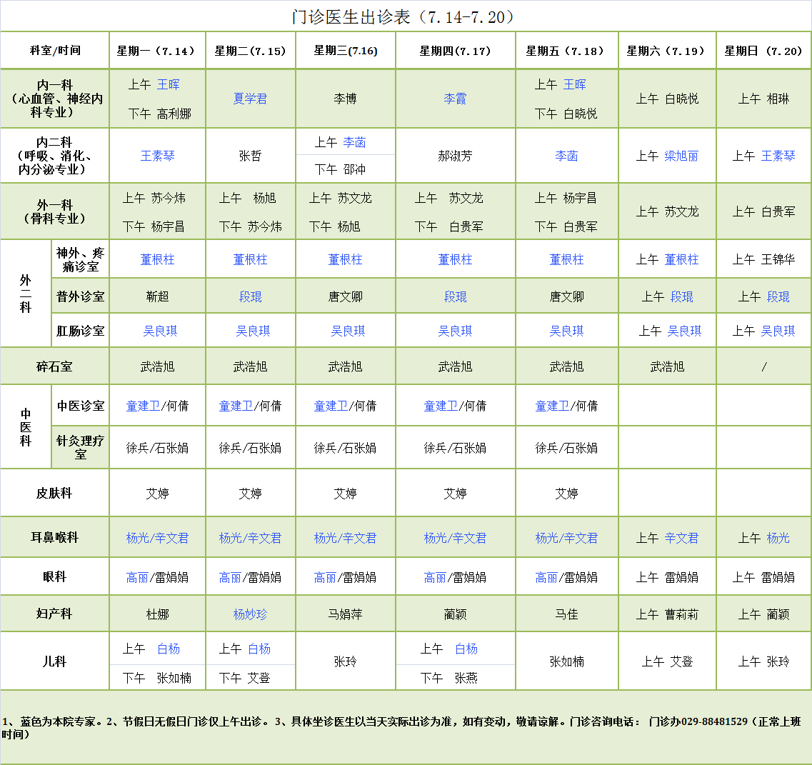 门诊医生出诊表7.14-7.20.png